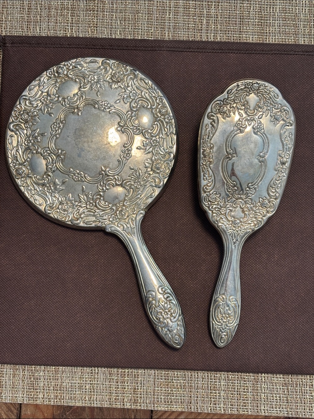 Vintage International Silver Co vanity set
